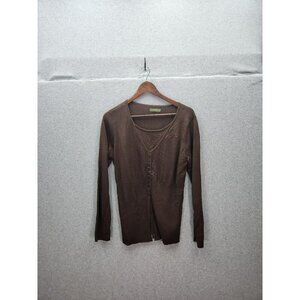 Mountain Lake Womens Brown Button-Front Cardigan Sweater Size  Small